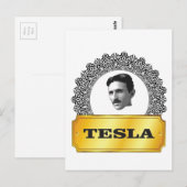 nikola tesla gold briefkaart (Voorkant / Achterkant)