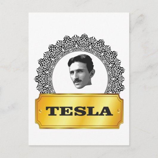 nikola tesla gold briefkaart (Voorkant)
