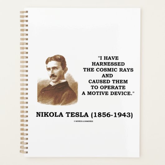Nikola Tesla Harnzed Cosmic Rays Motive Device Planner (Voorkant)
