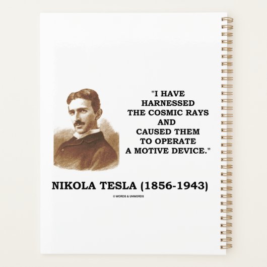 Nikola Tesla Harnzed Cosmic Rays Motive Device Planner (Achterkant)