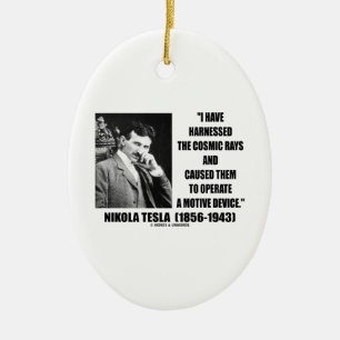 Nikola Tesla heeft het kosmische radioapparaat gem Keramisch Ornament