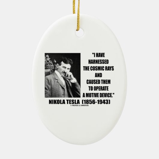 Nikola Tesla heeft het kosmische radioapparaat gem Keramisch Ornament (Achterkant)