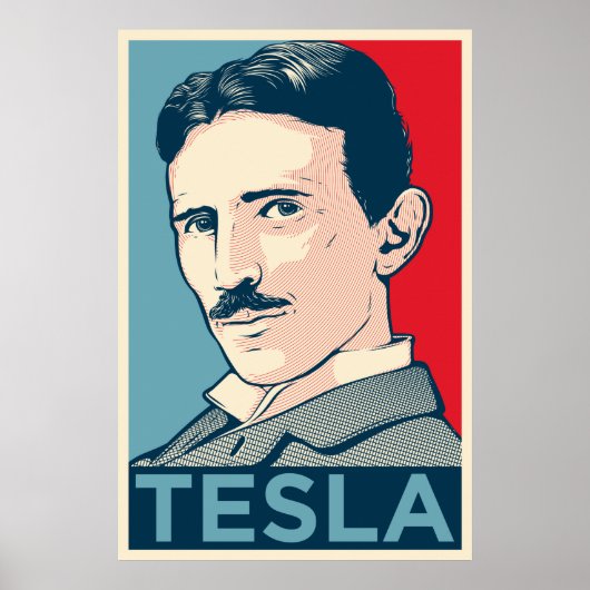 Nikola Tesla Hope Portrait Poster (Voorkant)
