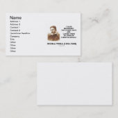 Nikola Tesla Ik heb de kosmische stralen geërfd Visitekaartje (Voorkant / Achterkant)