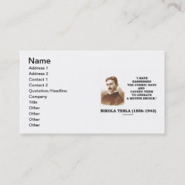 Nikola Tesla Ik heb de kosmische stralen geërfd Visitekaartje