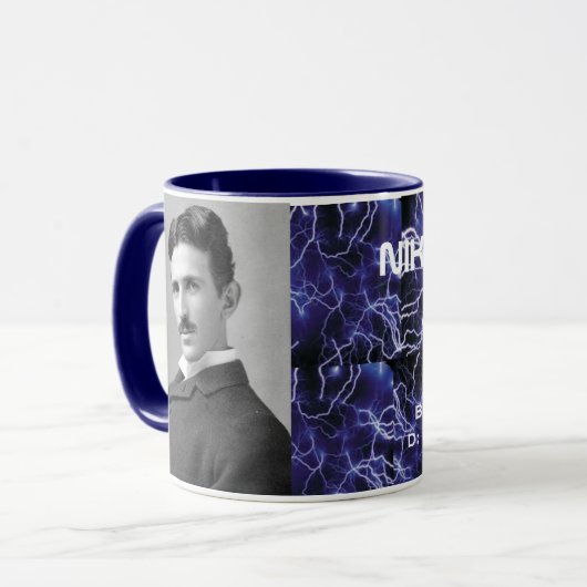 Nikola Tesla Inventor Coffee Mok (Voorkant links)