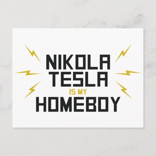 Nikola Tesla is mijn Homeboy Briefkaart (Voorkant)