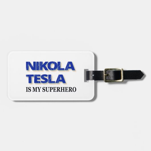 Nikola Tesla is mijn superheld Bagagelabel (Voorkant horizontaal)