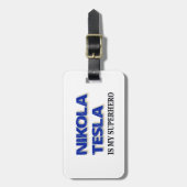 Nikola Tesla is mijn superheld Bagagelabel (Voorkant verticaal)