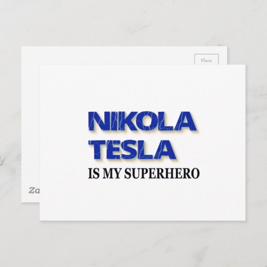 Nikola Tesla is mijn superheld Briefkaart (Voorkant / Achterkant)