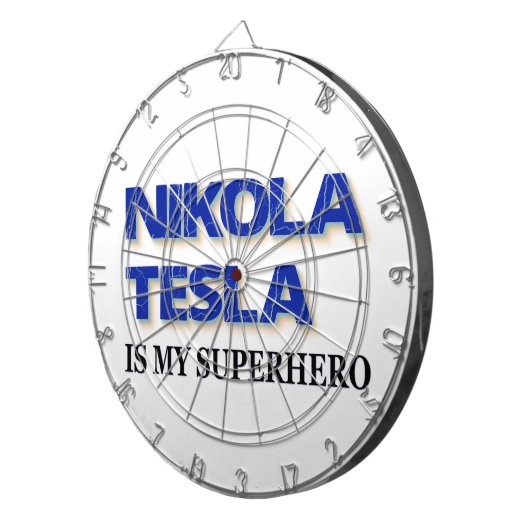 Nikola Tesla is mijn superheld Dartbord (Voorkant Rechts)