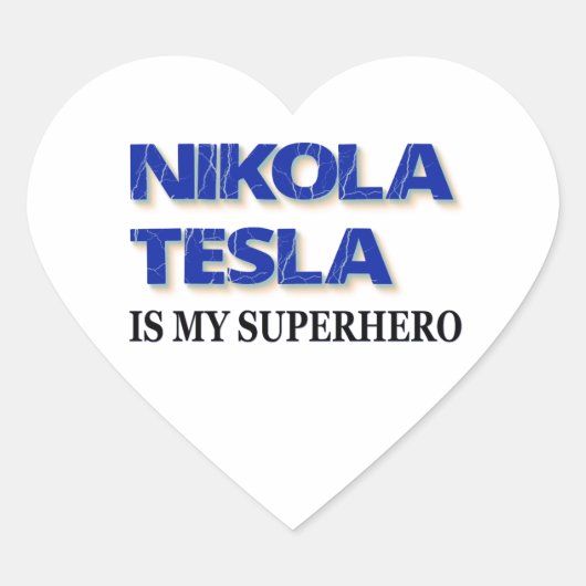 Nikola Tesla is mijn superheld Hart Sticker (Voorkant)