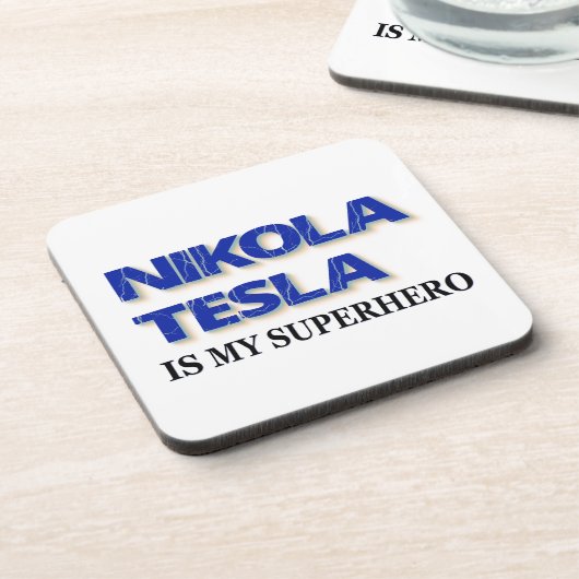 Nikola Tesla is mijn superheld Onderzetter (Linkerzijde)