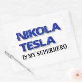 Nikola Tesla is mijn superheld Rechthoekige Sticker (Envelop)