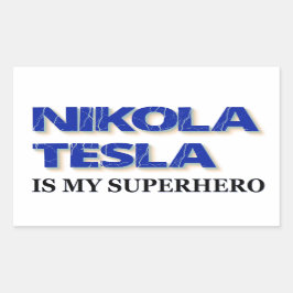 Nikola Tesla is mijn superheld Rechthoekige Sticker