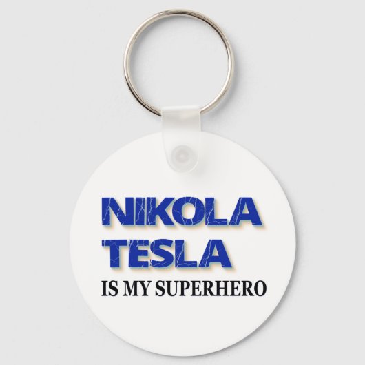 Nikola Tesla is mijn superheld Sleutelhanger (Voorkant)