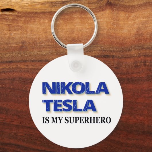 Nikola Tesla is mijn superheld Sleutelhanger (Voorkant)