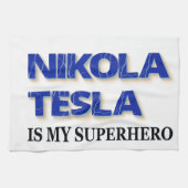 Nikola Tesla is mijn superheld Theedoek (Horizontaal)