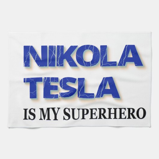Nikola Tesla is mijn superheld Theedoek (Horizontaal)