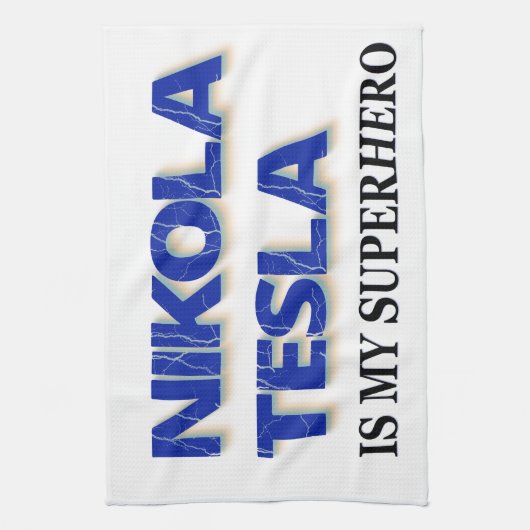 Nikola Tesla is mijn superheld Theedoek (Verticaal)