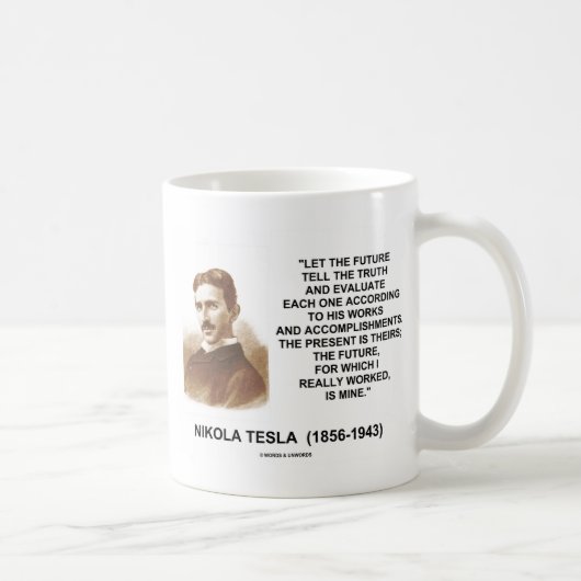 Nikola Tesla laat de toekomst de waarheid vertelle Koffiemok (Rechts)