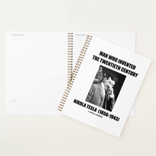Nikola Tesla Man die de twintigste eeuw heeft uitg Planner (Display)
