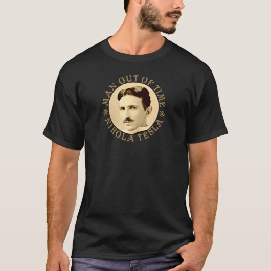 Nikola Tesla - Man uit de tijd - Old Gold - ZZ T-shirt (Voorkant)