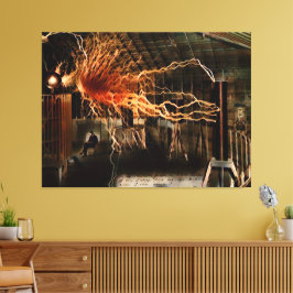 Nikola Tesla Man van Mystery Color Redux Canvas Afdruk