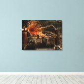 Nikola Tesla Man van Mystery Color Redux Canvas Afdruk (Insitu (Houten vloer))