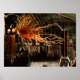 Nikola Tesla Man van Mystery Color Redux Poster