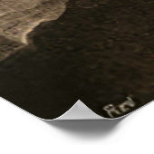 Nikola Tesla met een gloeilamp Poster (Hoek)