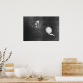 Nikola Tesla met fosforhoudend lampglas, 1894 Poster (Keuken)