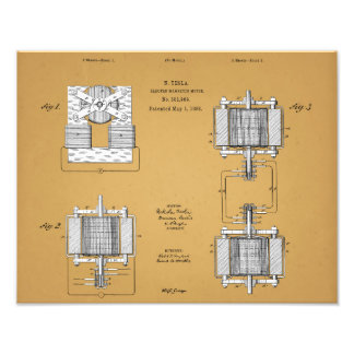 Nikola Tesla Patent Print Foto Afdruk
