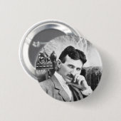 Nikola Tesla Pin Ronde Button 5,7 Cm (Voorkant /achterkant)