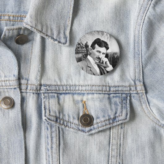Nikola Tesla Pin Ronde Button 5,7 Cm (In situ)