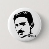 Nikola Tesla Portrait Button (Voorkant)