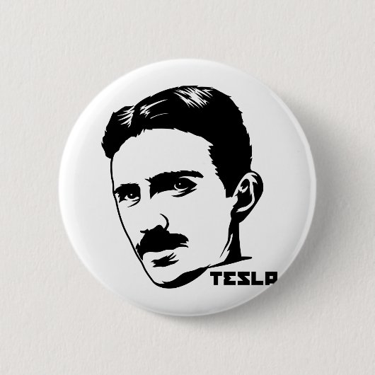 Nikola Tesla Portrait Button (Voorkant)