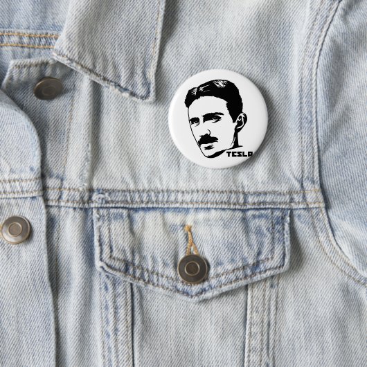 Nikola Tesla Portrait Button (In situ)