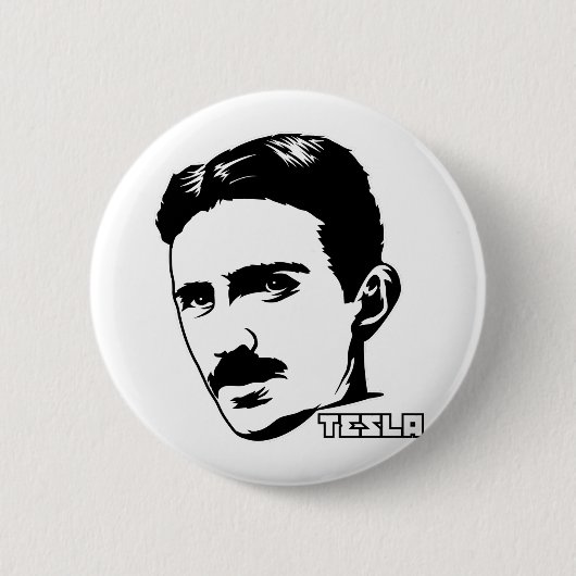 Nikola Tesla Portrait Button (Voorkant)