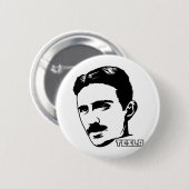 Nikola Tesla Portrait Button (Voorkant /achterkant)