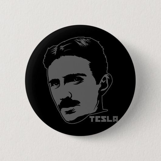 Nikola Tesla Portrait Button (Voorkant)