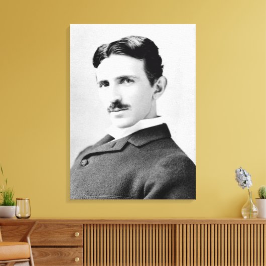 Nikola Tesla Portrait Canvas Afdruk (Insitu (Woonkamer))