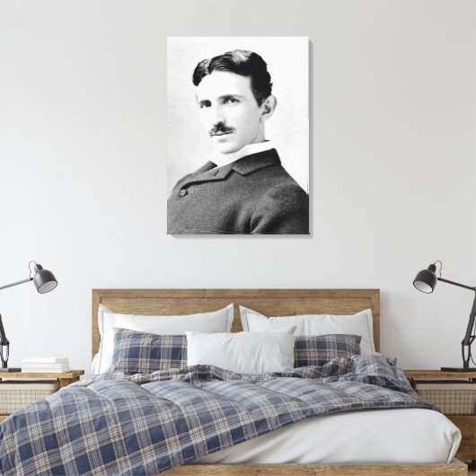 Nikola Tesla Portrait Canvas Afdruk (Insitu (Slaapkamer))