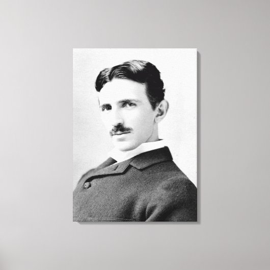 Nikola Tesla Portrait Canvas Afdruk (Voorkant)