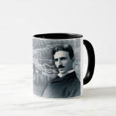 NIKOLA TESLA PORTRAIT IN BLACK EN WITTE MOK (Voorkant rechts)