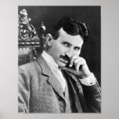 NIKOLA TESLA PORTRAIT IN BLACK EN WITTE POSTER (Voorkant)