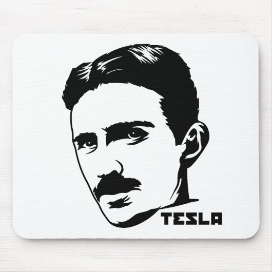 Nikola Tesla Portrait Mousepad Muismat (Voorkant)