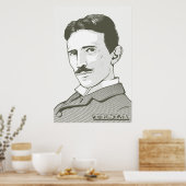 Nikola Tesla Portrait Poster (Keuken)