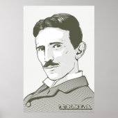 Nikola Tesla Portrait Poster (Voorkant)