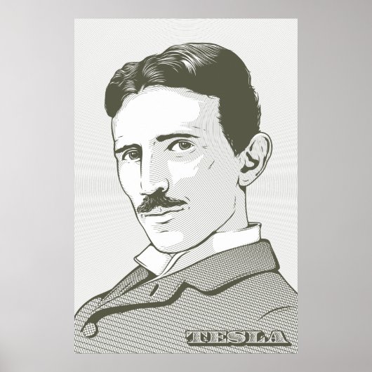 Nikola Tesla Portrait Poster (Voorkant)